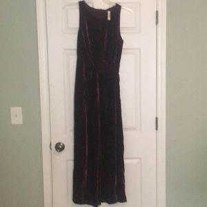 Velvet twist front jumpsuit